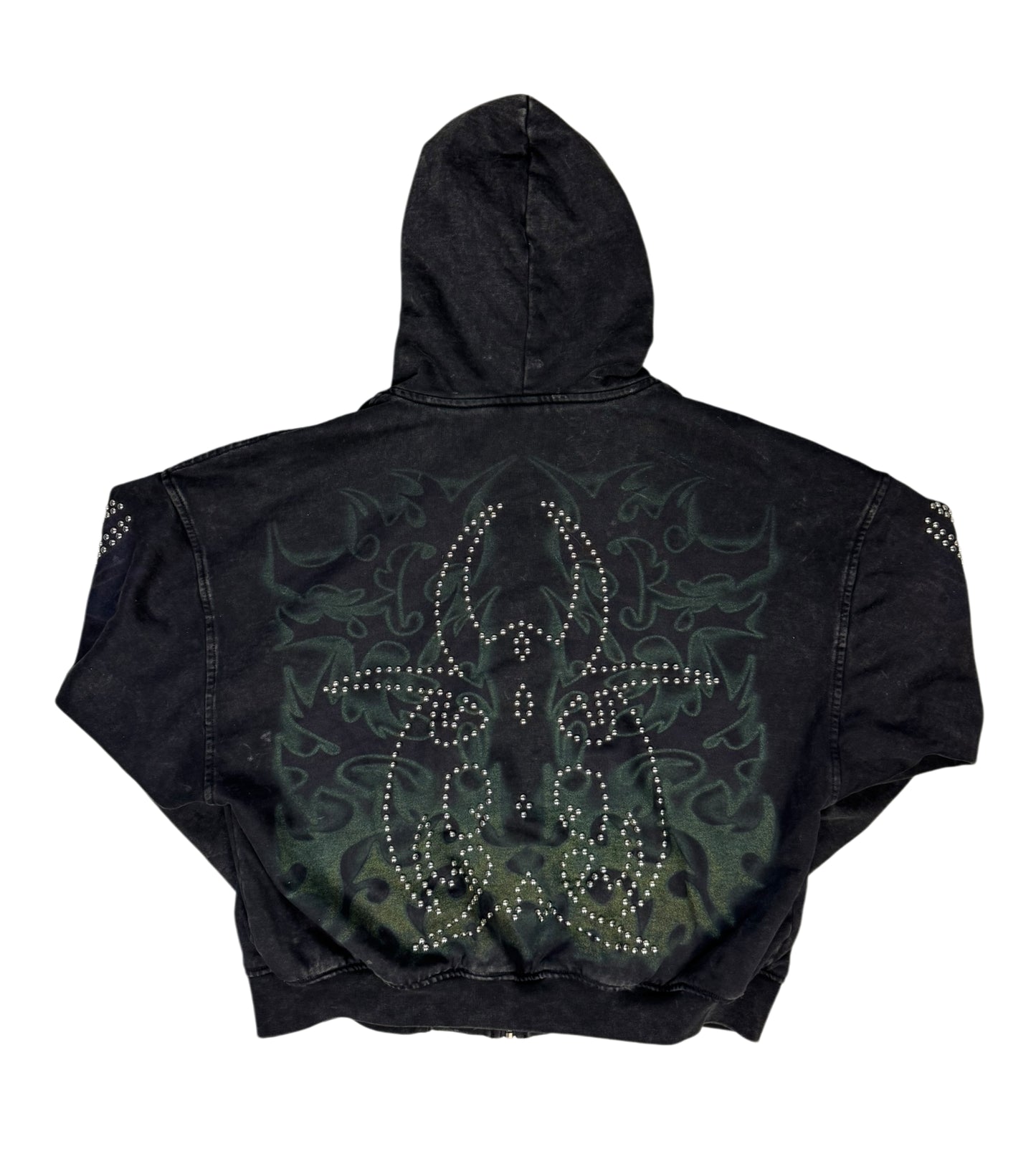 Anthracite Roach Studded Zip Hoodie